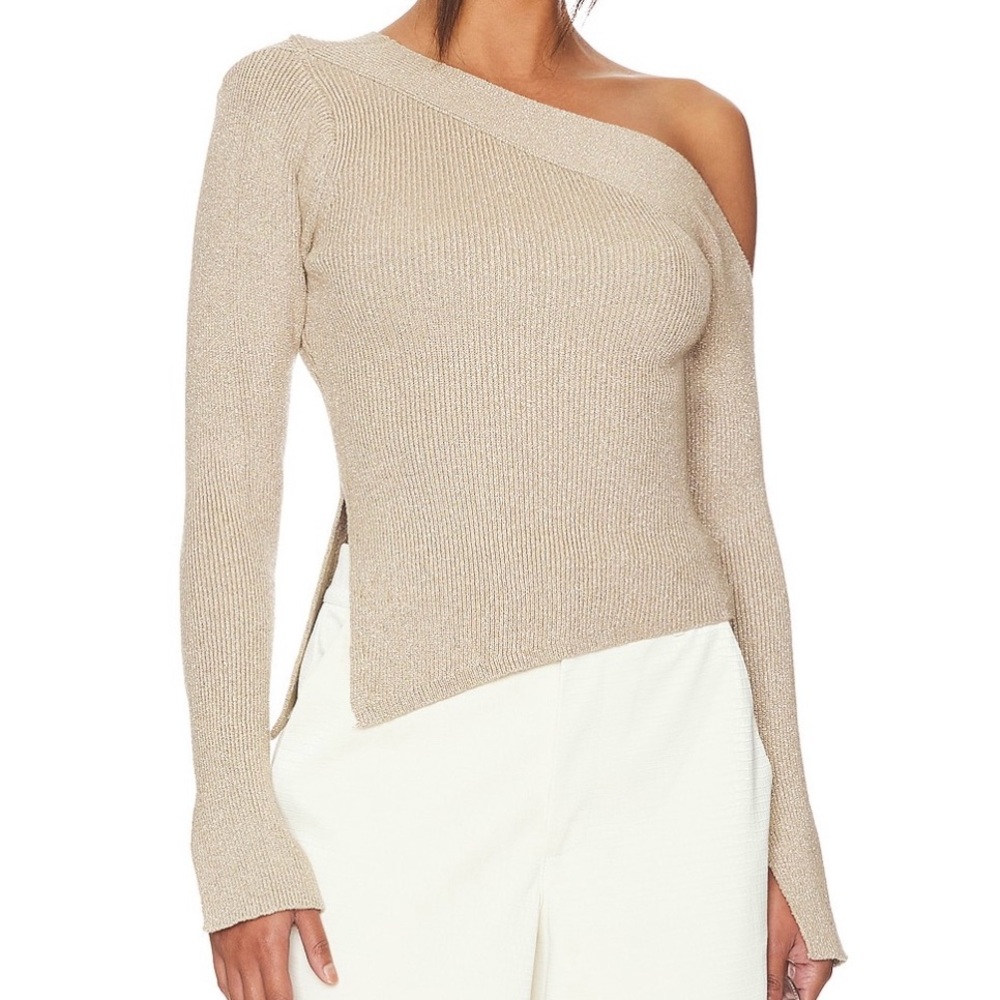 Woman’s open shoulder sweater
